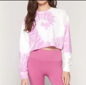 Spiritual Gangster Pink Tie-Dye Crop Top